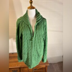 St. John's Bay Green Ribbed Sweater Hoodie